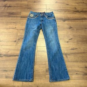 SENQI JEANS IN WOMEN BOOT CUT ZIPPER FIVE POCKETS MID RISE SIZE 27